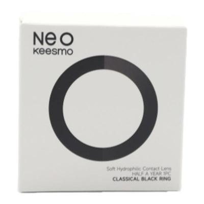 韩国NEO小黑环美瞳半年抛1片装女大小直径自然混血款彩色隐形眼镜