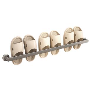 简简风卫生间免打孔铝合金拖鞋架壁挂式多功能鞋子收纳置物神器