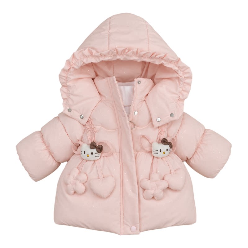 女童加绒加厚羽绒棉服保暖棉衣潮