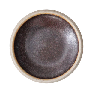 日式复古粗陶无釉高温陶土酱料碟调味碟小菜碟小吃碟圆形蘸料碟