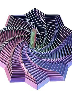 3D打印视错觉折叠儿童益智玩具多边形萝卜塔解压螺旋立体设计玩具