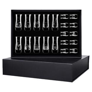 手工雕花水晶中式白酒杯酒壶分酒器一口杯烈酒杯礼盒装送礼送长辈