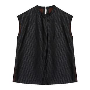 【寻雾】三经绞罗+莨纱香云纱上衣背心新中式套头女上衣2552