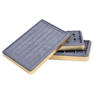 众美达首饰展示托盘珠宝首饰展示道具高档金属超纤托盘手链戒指盘