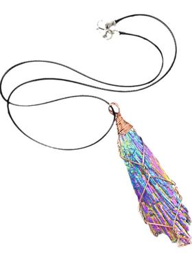 如鸿男女电镀碧玺原石吊坠