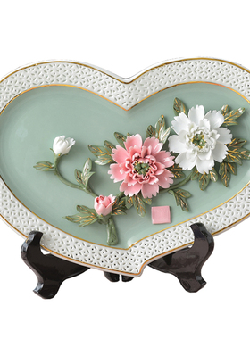 新中式风陶瓷家居客厅艺品挂盘