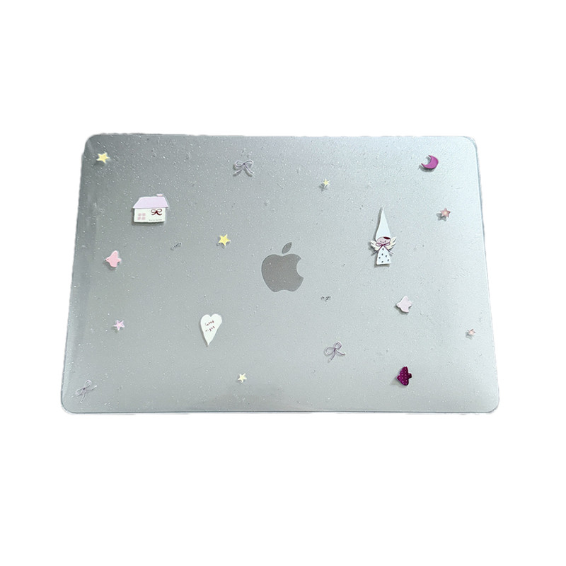ins韩风长帽小天使2025款适用macbookair保护壳13.6寸m4苹果macbookpro套15笔记本电脑14寸6键盘膜air透明女8