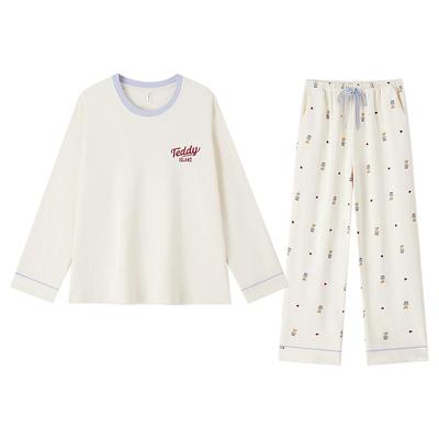 BE泰迪熊联名纯棉抗菌秋睡衣女