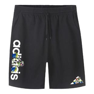 皮克斯短裤夏季新款纯棉五分裤联名潮牌巴斯光年裤子情侣休闲裤