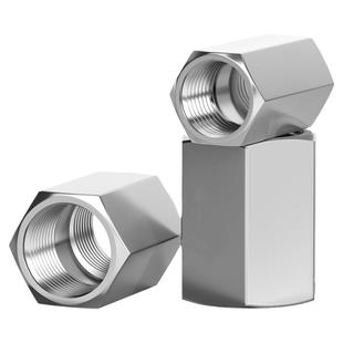 304不锈钢加厚高压内丝直接六角数控内螺纹直通管箍接头2分3分4分