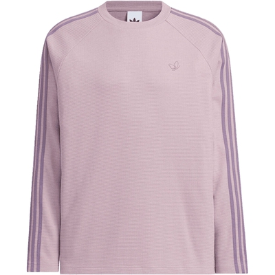 adidas阿迪达斯三叶草男子三条纹运动跑步休闲圆领长袖T恤KH1176