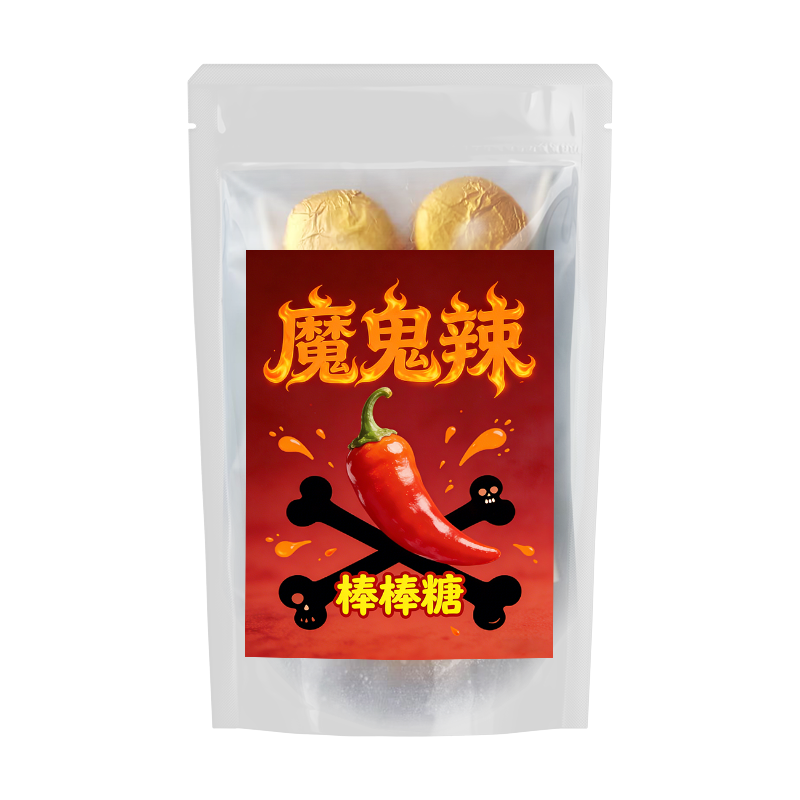 无蔗糖爆辣糖魔鬼辣棒棒糖整蛊恶搞骗人辣椒糖死神辣变态辣小零食