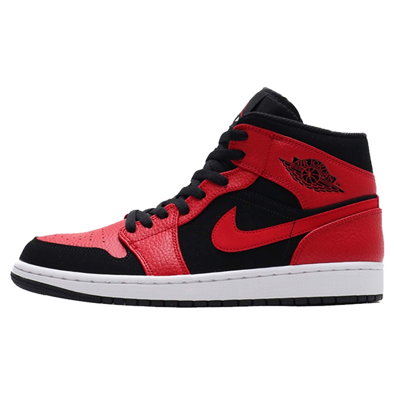 Nike耐克男鞋Air Jordan 1 Mid AJ1黑红小禁穿篮球鞋554724-054