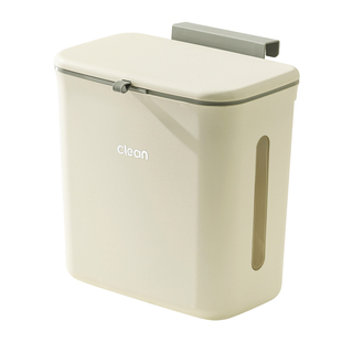 厨房垃圾桶挂式家用干湿分离厨余垃圾桶轻奢带盖网红桶柜门悬挂桶