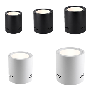 led明装筒灯圆形免开孔吸顶商场店铺展厅cob明装射灯吊装工程筒灯