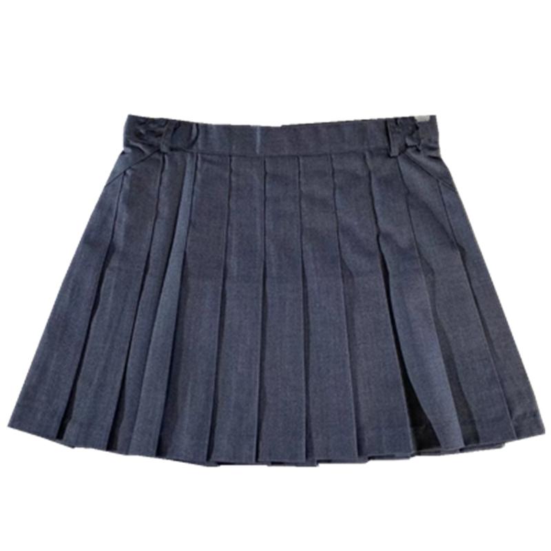 学院风西装料夏高腰显瘦半身裙女