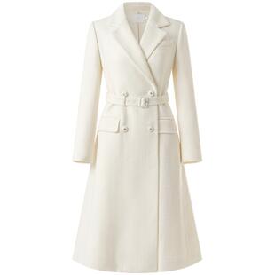 OBEG欧碧倩智性风羊毛粗花呢大衣50504560