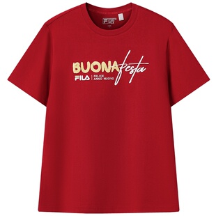 FILA马上起飞斐乐情侣短袖上衣男2026春季新款休闲宽松半袖T恤女