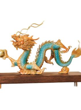 龙腾四海招财金龙摆件开业送礼