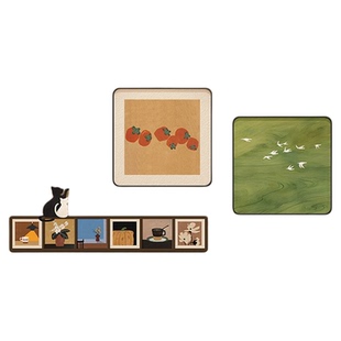 中古风餐厅装饰画2025新款柿柿如意客厅挂画组合复古艺术玄关壁画