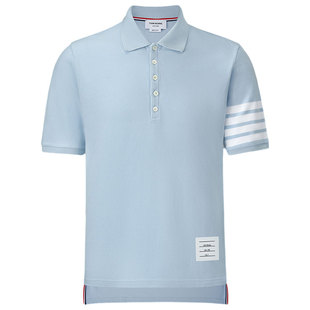 THOM BROWNE 男女同款四条纹棉质短袖POLO衫