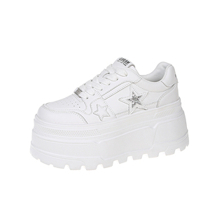 内增高小白鞋女2025秋季新款配阔腿裤的爆款时尚厚底运动休闲板鞋