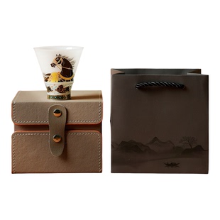 羊脂玉高白瓷主人杯国潮骏马轻奢功夫单杯茶友送礼自用中式品茗杯