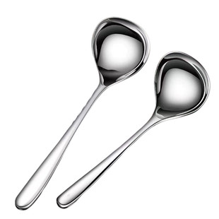 家用勺子简约大头勺成人喝汤勺加厚长柄厨房调味喝粥勺大号盛汤匙