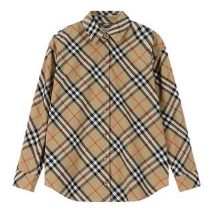 Burberry博柏利 女士棉质格纹休闲长袖衬衫 8122443