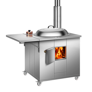 新款304灶炉用移动柴火灶农村家用烧木柴大铁锅无烟不锈钢土灶台