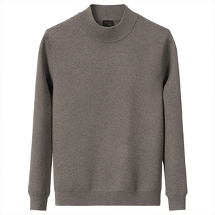 秋冬季男士中半高领针织打底衫加厚毛衣秋装上衣毛衫2024男装新款