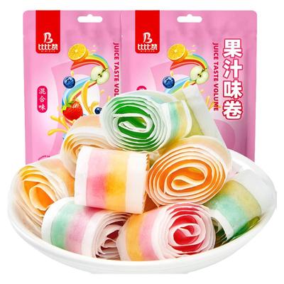 比比赞果汁味卷水果味糖果小零食
