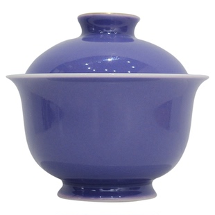 小谦山房紫藤花盖碗景德镇陶瓷手绘高颜值不烫手泡茶盖碗茶杯茶具