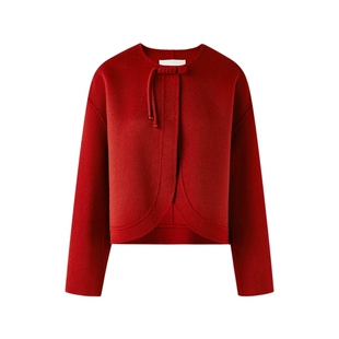 秋水伊人国风盘扣上衣2025年冬季新款时尚简约偏H版型双面呢外套