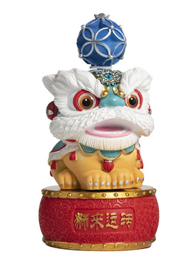 创意醒狮旋转摆件高级感车载装饰创意装饰品办公室摆设生日礼物