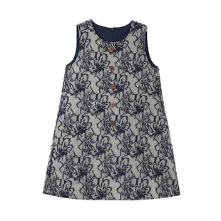 FF BLUE 江南绿松 自带清冷感新中式水墨连衣裙复古高级A字背心裙