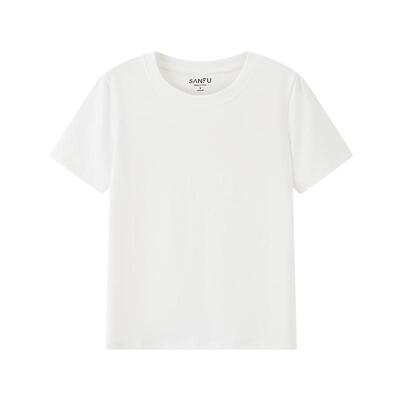 三福纯色短袖2026新款夏季休闲圆领t恤好搭配通勤上衣女装519193