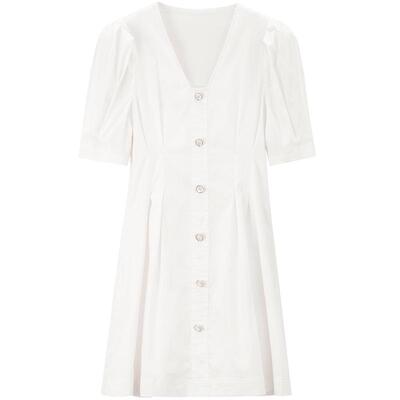 MindBridge白色韩版气质连衣裙