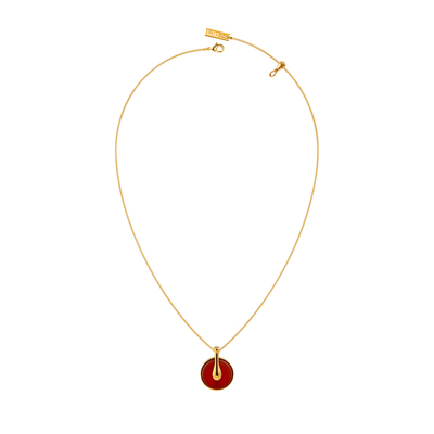 盐岛平安如意红玛瑙挂坠项链