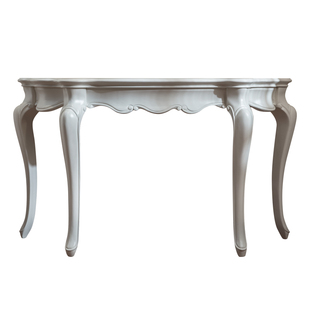 圣蒂伯爵 美式全实木玄关桌半圆客厅沙发背几欧式白色玄关台条案