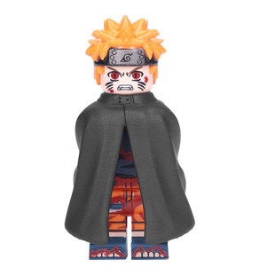 国产拼装火影第三方忍者博人传V2佐助大衣披风斗篷积木小人仔玩具