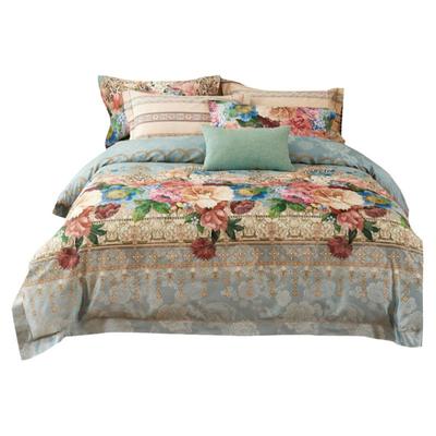 高端贡缎纯棉磨毛提花四件套