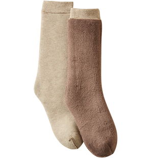 袜子男冬季加绒长筒加厚保暖袜中筒防寒睡眠厚毛绒袜地板雪地袜女