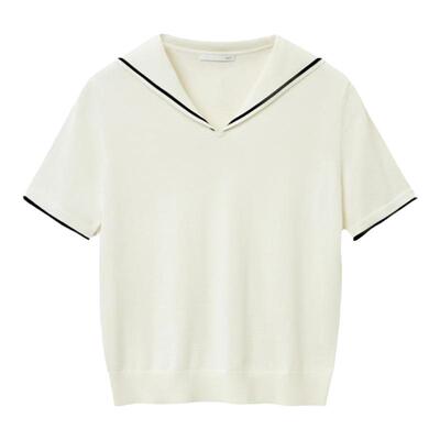 OVV丝棉混纺春夏短袖针织衫