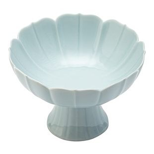 莲花中式茶点盘陶瓷高脚水果盘精致点心盘茶店小吃干果甜品糕点盘