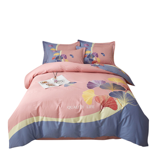 磨毛纯棉四件套加厚被套床单100%全棉亲肤柔软高端保暖床品三件套