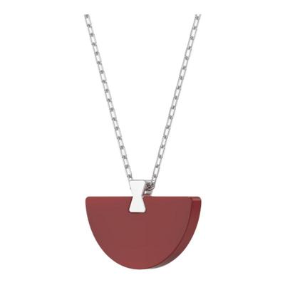 DOVETAIL卯时珠宝 新中式燕尾榫扇形天然红玛瑙项链红色榫卯项链