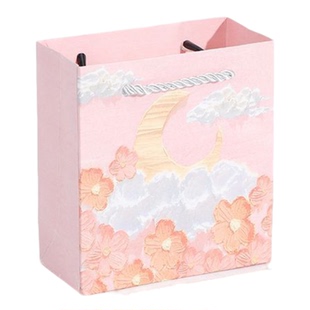 文艺手提袋节日精美礼袋生日花束包装春节纸袋子创意油画礼品袋