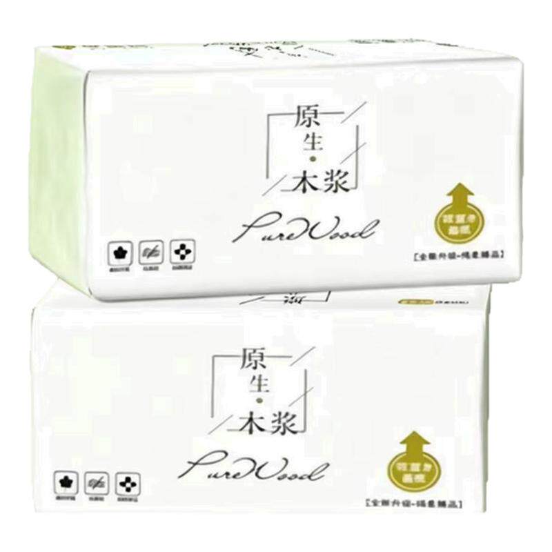 擦手实惠湿水不易破厨房家庭抽纸原生抽纸巾加大通用抽纸