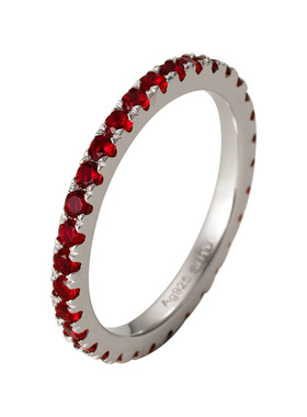 素图简约气质925银本命年红戒指